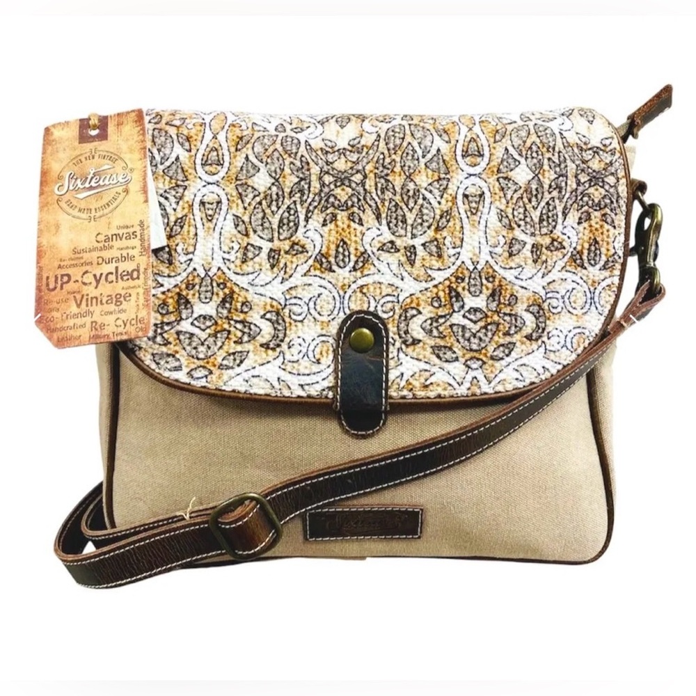 ✨Sixtease Tuscan Crossbody Bag✨NEW🌟 Handbags-retro-western-upcycled-tan/brown🌟